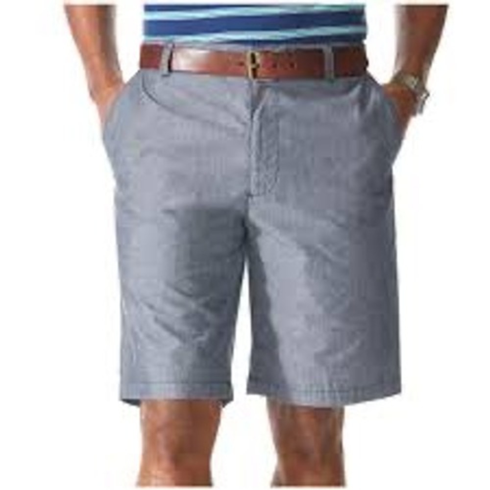 Dockers Supreme Flex Men Blue Chambray Flat Front‎ Shorts Size 36